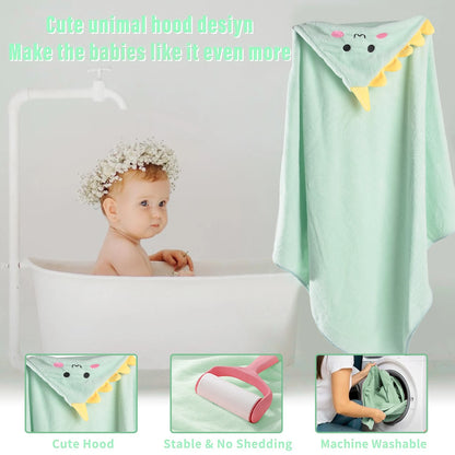 Soft Absorbent Hooded Bath Towel for Newborns Toddlers Kids 32x32 4Pcs Set