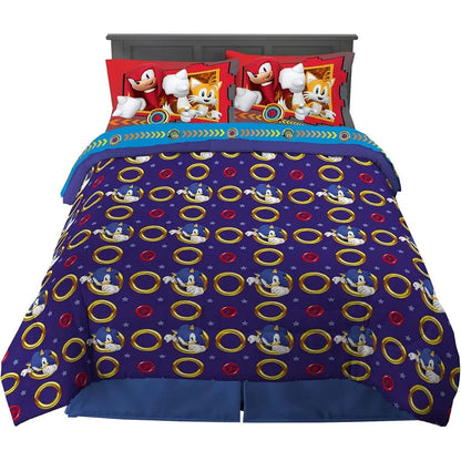 Sonic The Hedgehog Super Soft Bedding Set Full Size 5 Pieces