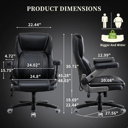 Executive Big and Tall Office Chair with 5D Flip Armrests Adjustable 700lbs Capacity
