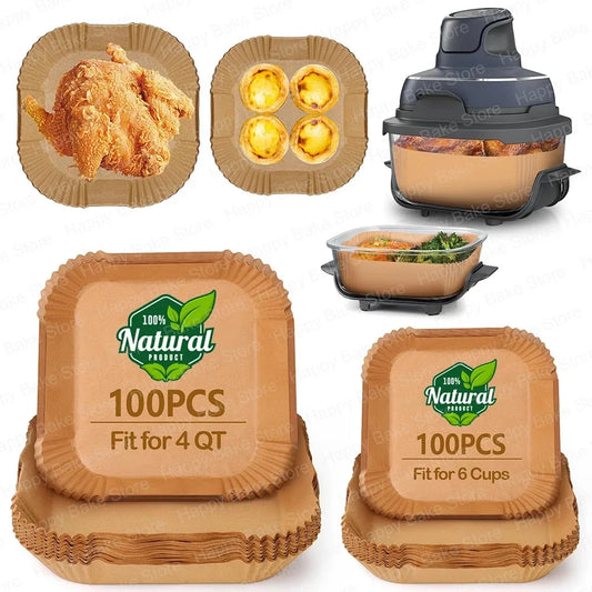 Air Fryer Paper Liner Compatible with Ninja Crispi Non-Stick Disposable