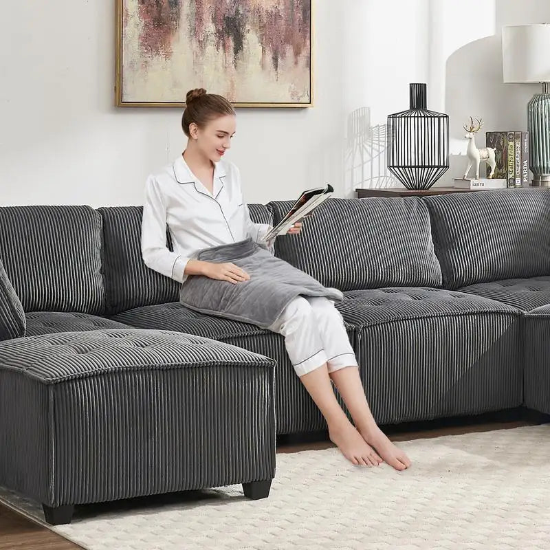 Modular Sectional Sofa U-Shaped Couch with Reversible Chaise 6-Seat Convertible Design