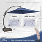 Outdoor Aluminum Cantilever Rectangle Offset Umbrella with Base 10x13 Ft