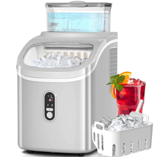 Countertop Ice Maker Machine Self-Cleaning with Basket Scoop 30lbs/24Hrs, 3 Ice Cube Settings, 16Pcs/13 Mins