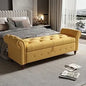 Upholstered King Size Ottoman End of Bed Bench 63" Rolled Arms and Legs