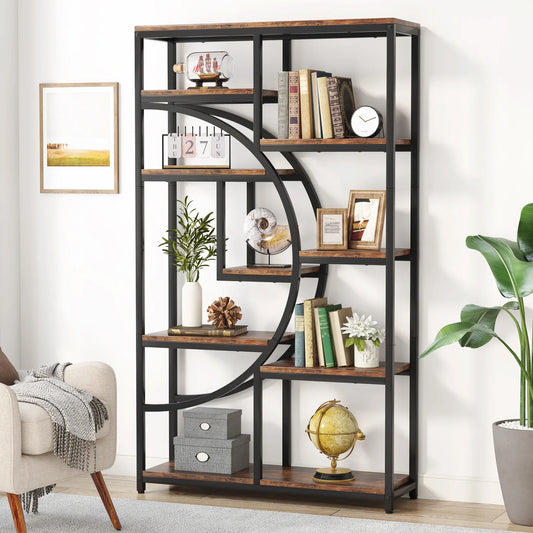 Tribesigns Industrial 5 Tier Freestanding Etagere Bookcase Bookshelf Display Storage Organizer