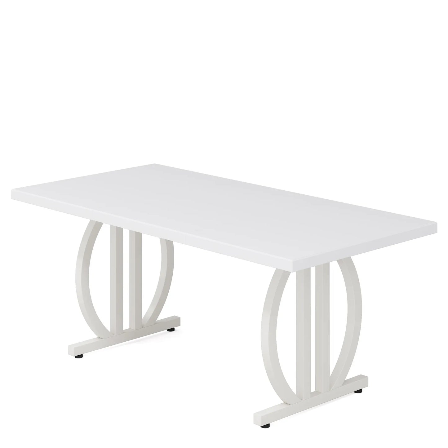 Modern Industrial Large Dining Table 63-Inch Heavy Duty Metal Frame 63"