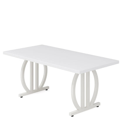 Modern Industrial Large Dining Table 63-Inch Heavy Duty Metal Frame 63"