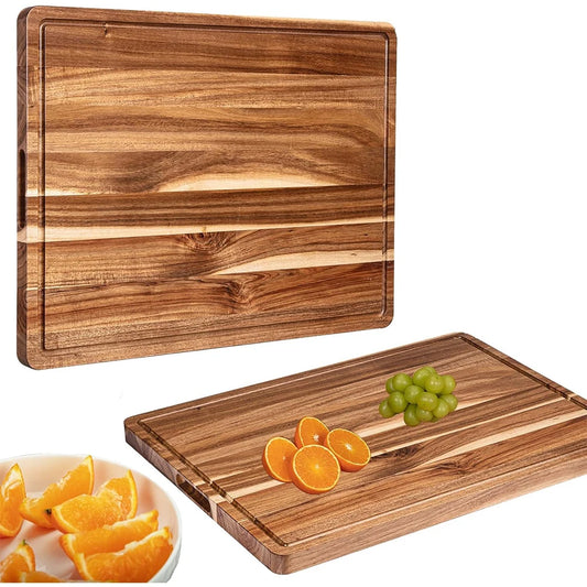 Extra Large Reversible Wood Cutting Board Butcher Block Juice Groove 24 x 18 x1.2"