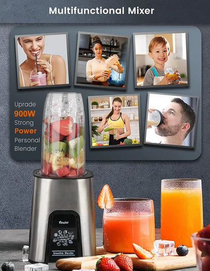 Personal Blender 1000W for Shakes and Smoothies Including 2 23oz+10oz Blender Cups