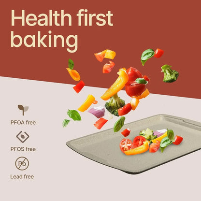 6-Piece Stackable Bakeware Set - Non-Stick Carbon Steel Baking Pans for Professional & Home Cooking