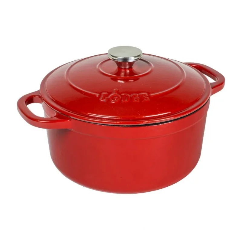 Lodge Cast Iron Dutch Oven 5.5qt Enameled Non-Stick Set