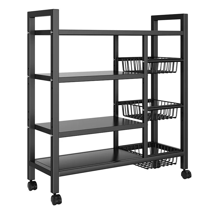 Multi-functional Black Metal Removable Cabinet Storage Rack 4 layers Multi-Layer Vegetable Fruit Storage Rack