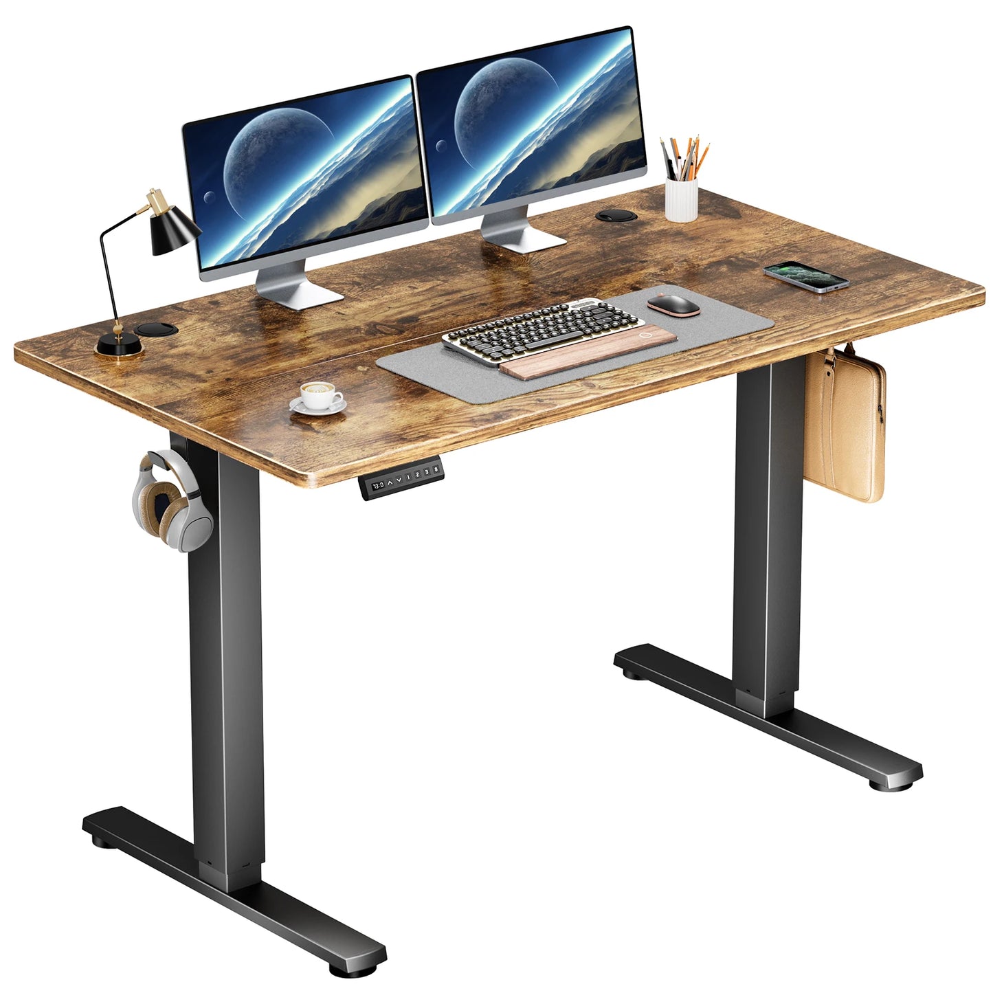JHK Electric Ergonomic Adjustable Height Standing Desk Stand Up Sit Stand Computer Workstation 40x24"