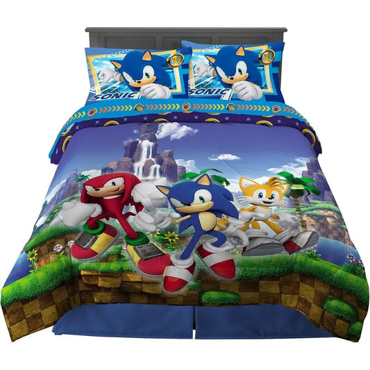 Sonic The Hedgehog Super Soft Bedding Set Full Size 5 Pieces