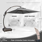Outdoor Aluminum Cantilever Rectangle Offset Umbrella with Base 10x13 Ft