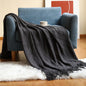Oversized Vintage Farmhouse Knitted Throw Blanket with Tassels