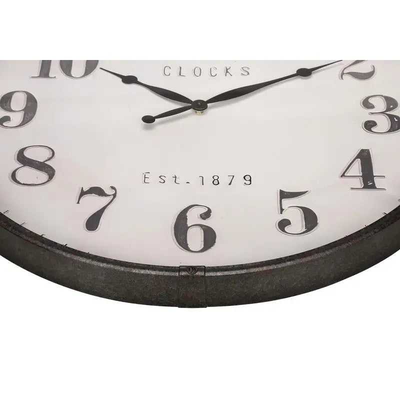 Oversized Round Wall Clock Brown Transitional Design