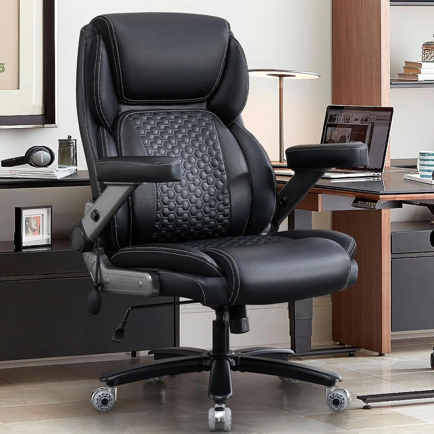 Executive Big and Tall Office Chair with 5D Flip Armrests Adjustable 700lbs Capacity