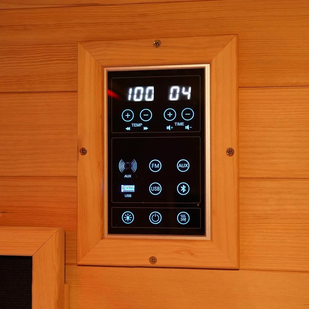 Red Cedar Indoor Dual System (Infrared & Steam)Sauna with Recliner 2-3 Person