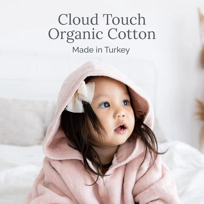 Organic Cotton Hooded Towel Poncho for Kids & Toddlers GOTS Certified Gentle on Sensitive Skin