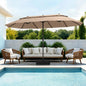15FT Large Double-Sided 2-Tier Rectangular Outdoor Patio Umbrella Base & Stand Included