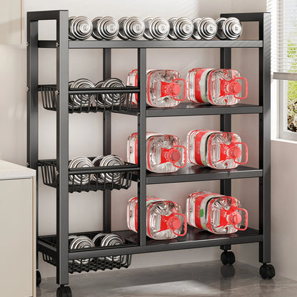 Multi-functional Black Metal Removable Cabinet Storage Rack 4 layers Multi-Layer Vegetable Fruit Storage Rack