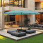 Large Double Sided Outdoor Rectangular Patio Umbrella Base Included Crank Handle 15 Ft