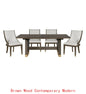Modern Extension Table Dining Set 8 Armchairs Upholstered Gold Tipping 9-Piece