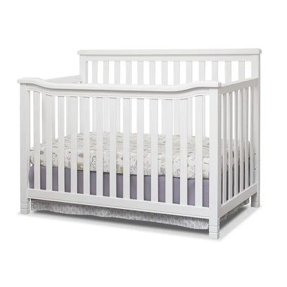 3-Piece Nursery Set: 4-in-1 Convertible Crib, Dresser, Changing Table with Hamper - Non-Toxic White Wooden Finish