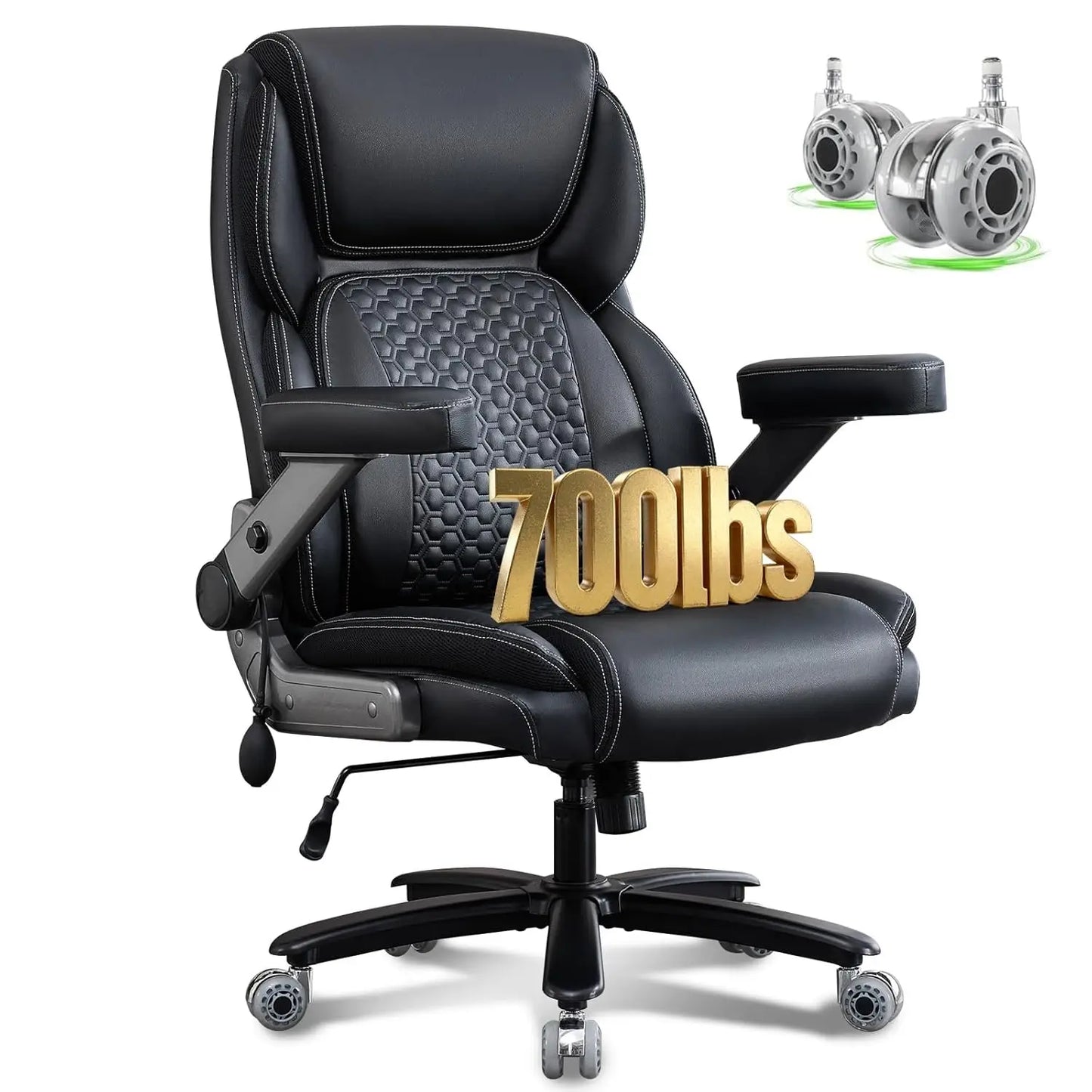Executive Big and Tall Office Chair with 5D Flip Armrests Adjustable 700lbs Capacity
