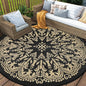 Round Outdoor Reversible Lightweight Plastic Straw Patio Rug 8Ft