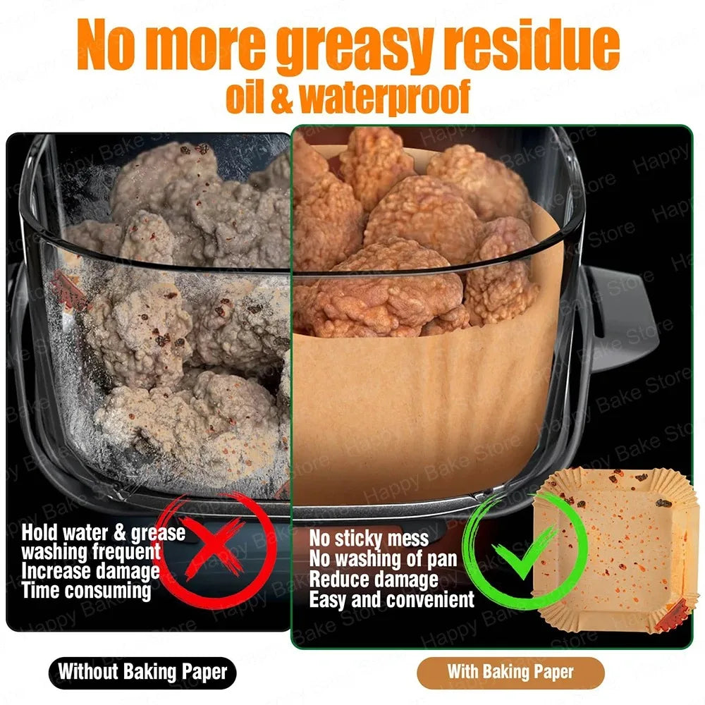 Air Fryer Paper Liner Compatible with Ninja Crispi Non-Stick Disposable