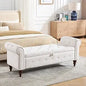 Upholstered King Size Ottoman End of Bed Bench 63" Rolled Arms and Legs