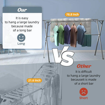 Adjustable Garment Drying Rack Heavy Duty Stainless Steel Indoor Outdoor Drying