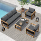 Modern Outdoor 4-Piece Conversion Furniture Set with Olefin Thick Cushions 5 Person