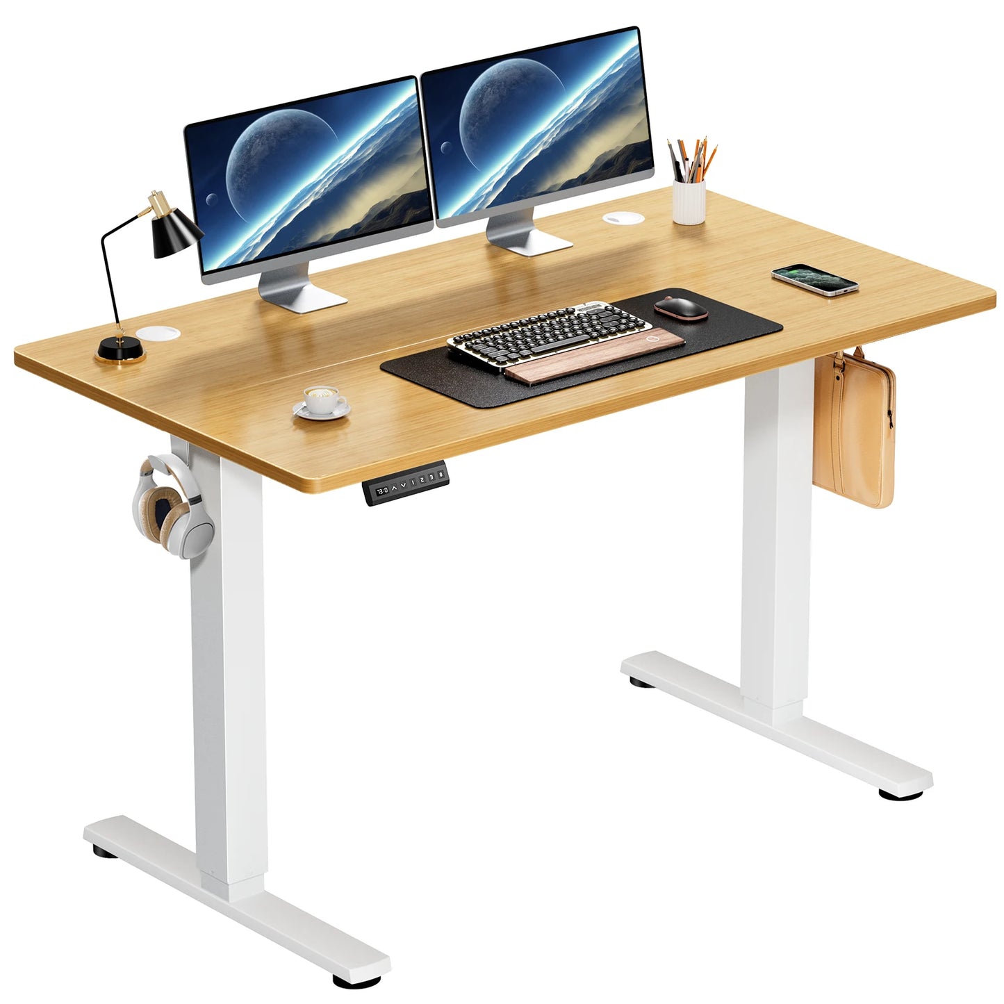 JHK Electric Ergonomic Adjustable Height Standing Desk Stand Up Sit Stand Computer Workstation 40x24"