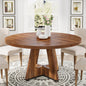 Small Round Farmhouse Dining Table 47" Seats 4