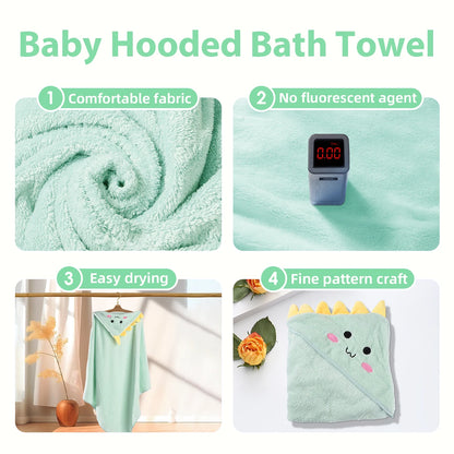Soft Absorbent Hooded Bath Towel for Newborns Toddlers Kids 32x32 4Pcs Set