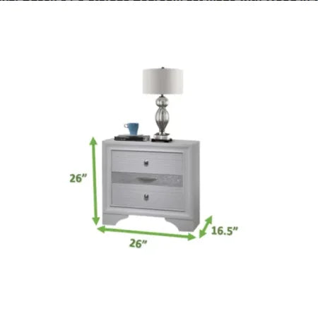 Traditional Wood Queen Bedroom Set White 5 Pieces