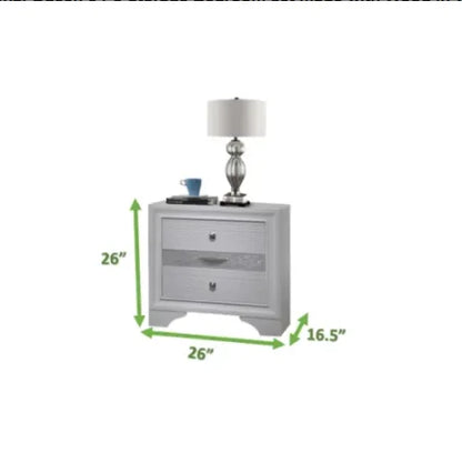 Traditional Wood Queen Bedroom Set White 5 Pieces