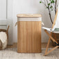 Bamboo Foldable Storage Basket Large Capacity for Bedroom Bathroom Laundry Room Organizing Toys Clothes