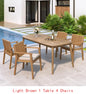 Acacia Outdoor Dining Set 70.75" Table & 6 Chairs w/ Cushions 7-Piece