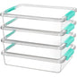 Stackable Clear Plastic Storage Bins/Containers with Lids 6Qt.