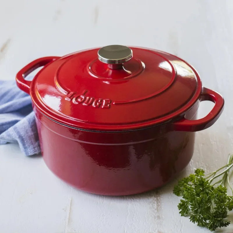 Lodge Cast Iron Dutch Oven 5.5qt Enameled Non-Stick Set