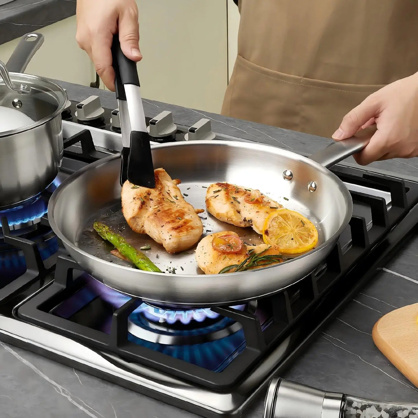 CS Professional Grade Stainless Steel Cookware Set 10 Piece