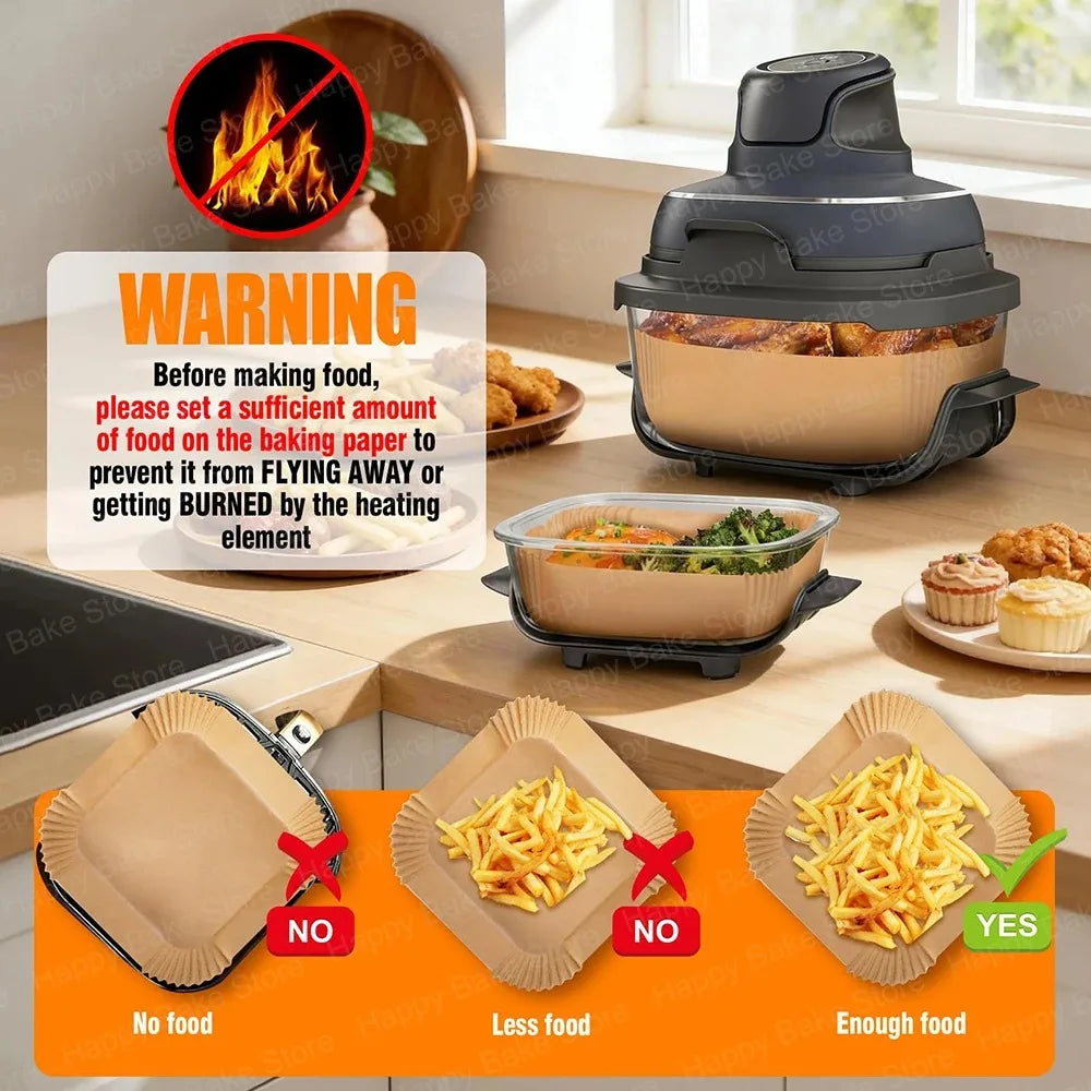 Air Fryer Paper Liner Compatible with Ninja Crispi Non-Stick Disposable