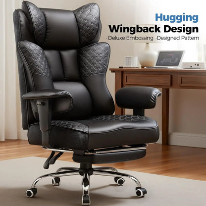 Ergonomic Reclining Office Chair with Footrest Adjustable Armrests 400LBS Capacity