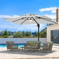 Heavy Duty Windproof Double Top Cantilever Patio Umbrella with LED Lights 10x13 Ft