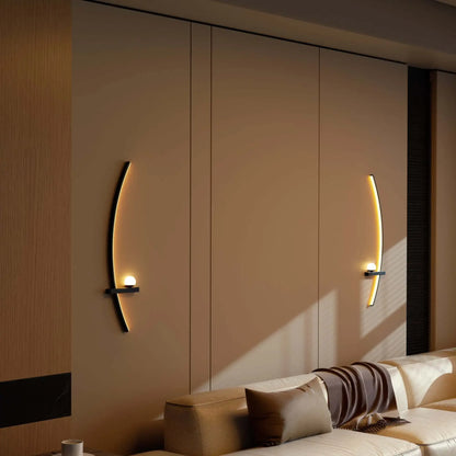 Modern Adjustable Arched Metal Bedside LED Wall Lamp Sconce 31.5" 3000K Warm Glow Indoor Use for Bedroom 2 Piece