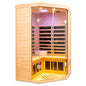 Hemlock Indoor Infrared Corner Sauna Large Glass Front 2 Person